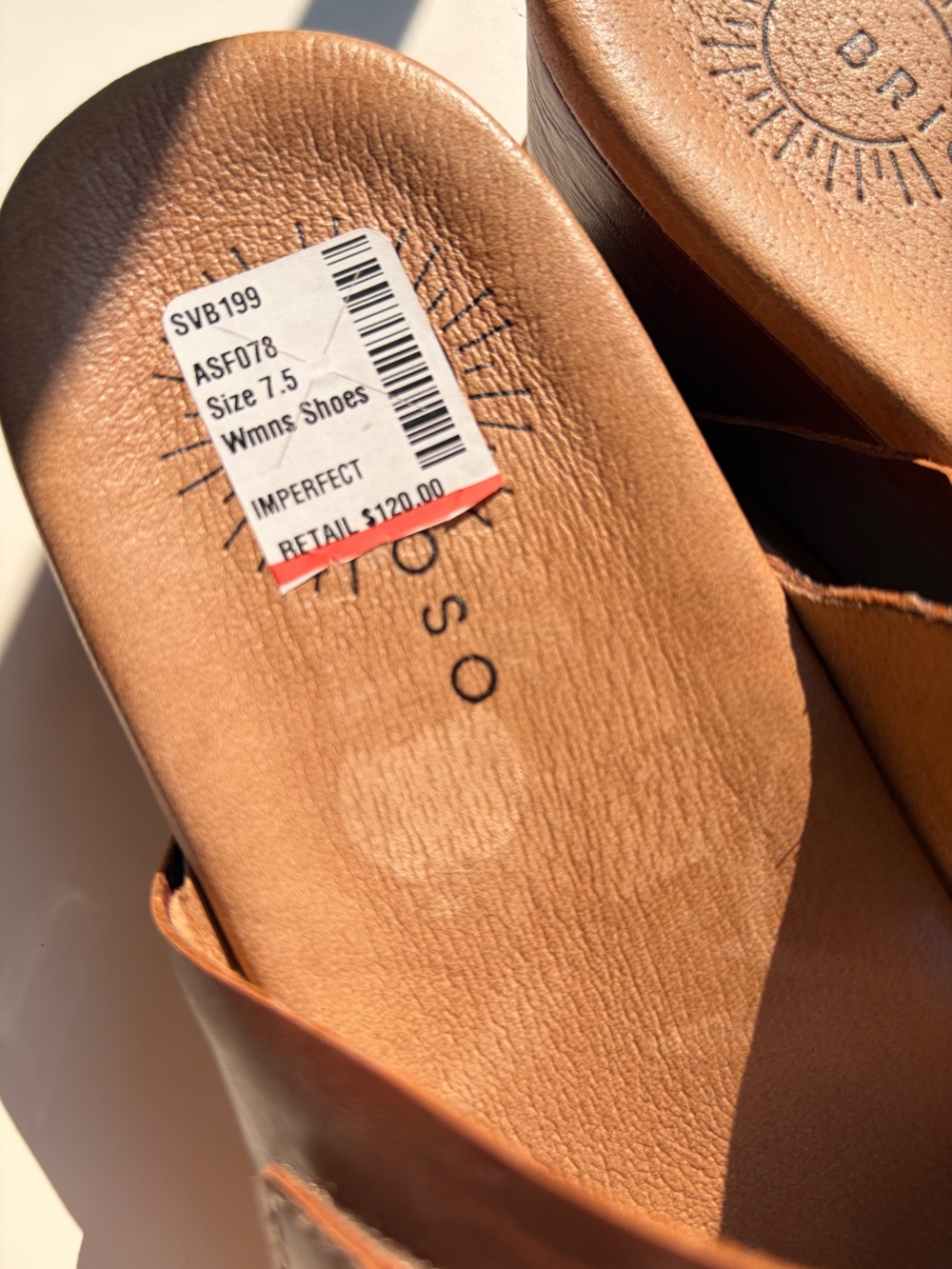 🆕 ⭐️ Brioso Brown Leather Wedge Slide Sandals Women’s Size 7.5 Casual Buckle - Picture 14 of 14